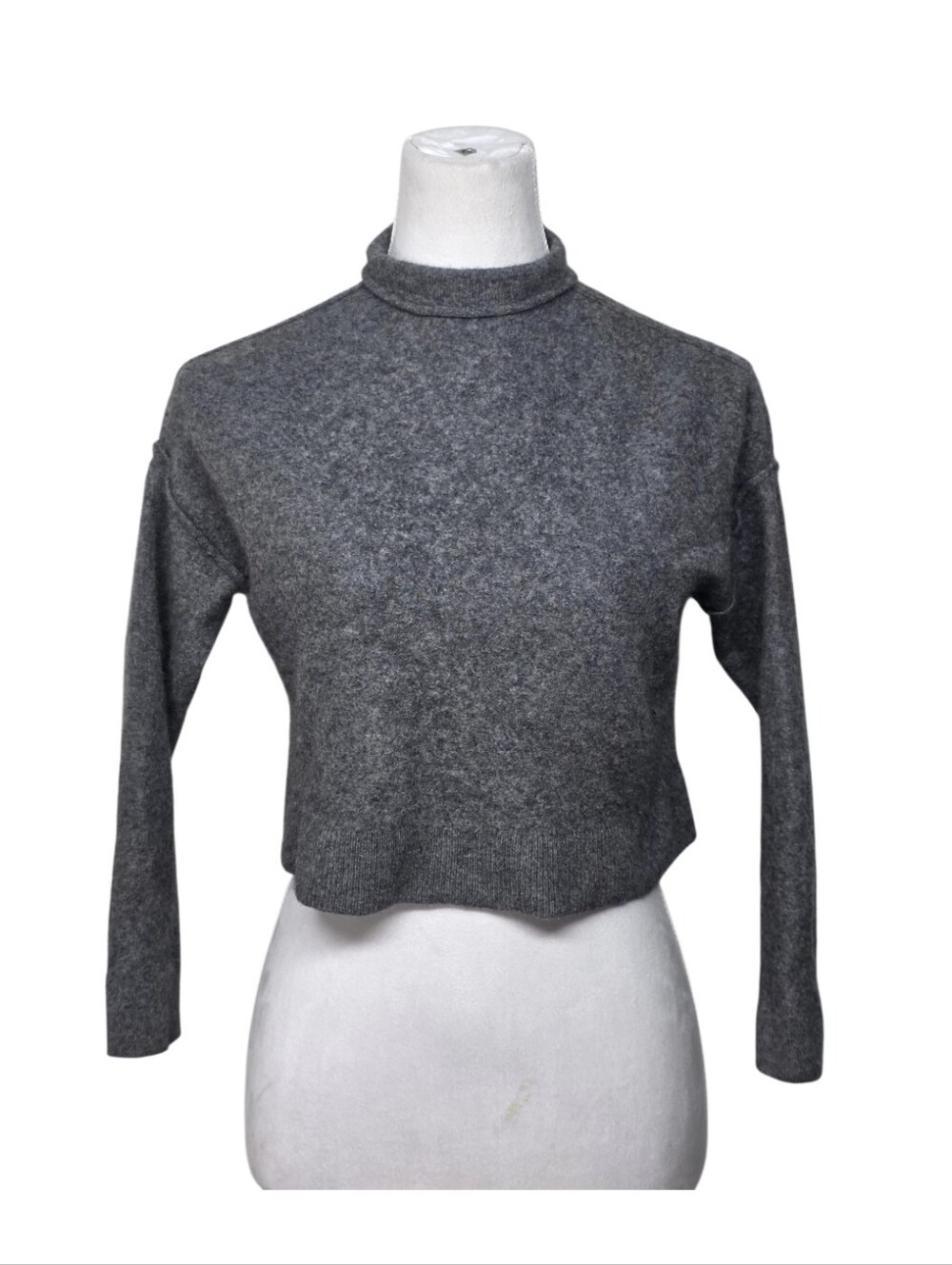 Pilcro x Anthropologie Gray The Alani Mock Neck Sweater Size Small 100% Cashmere